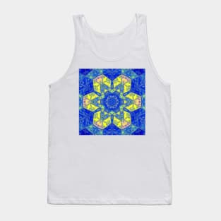 Mosaic Mandala Blue and Yellow Tank Top